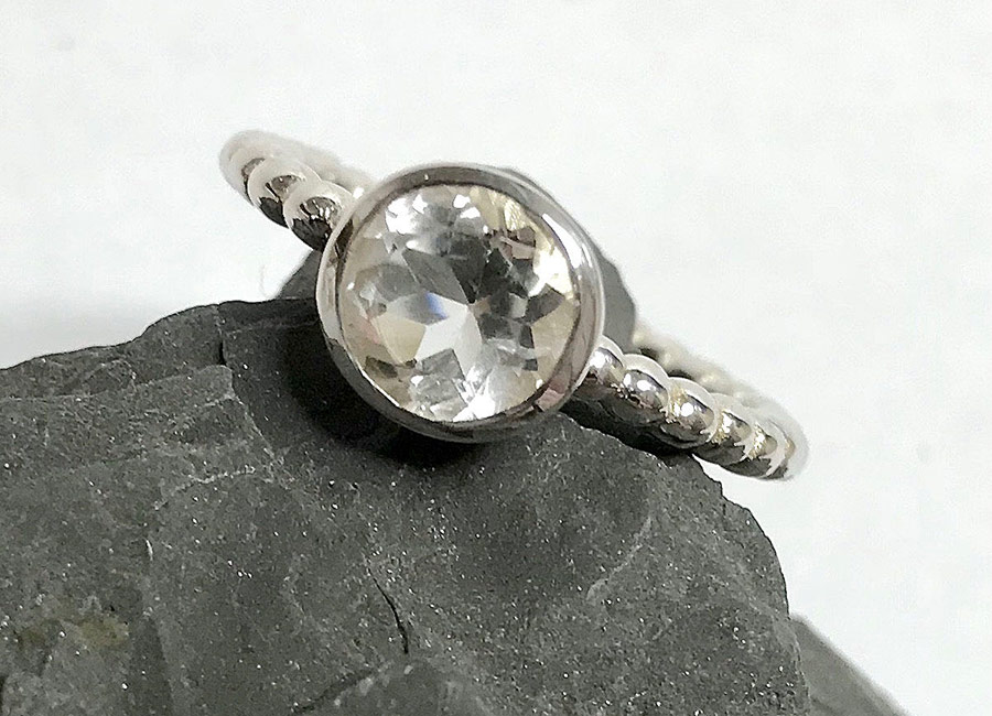 Quartz Crystal Silver Ring